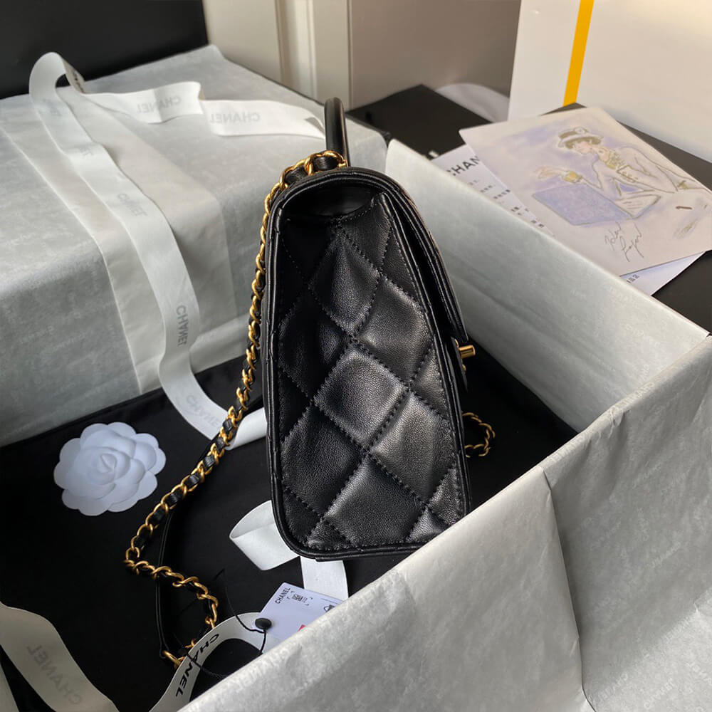 Small FLAP BAG WITH TOP HANDLE