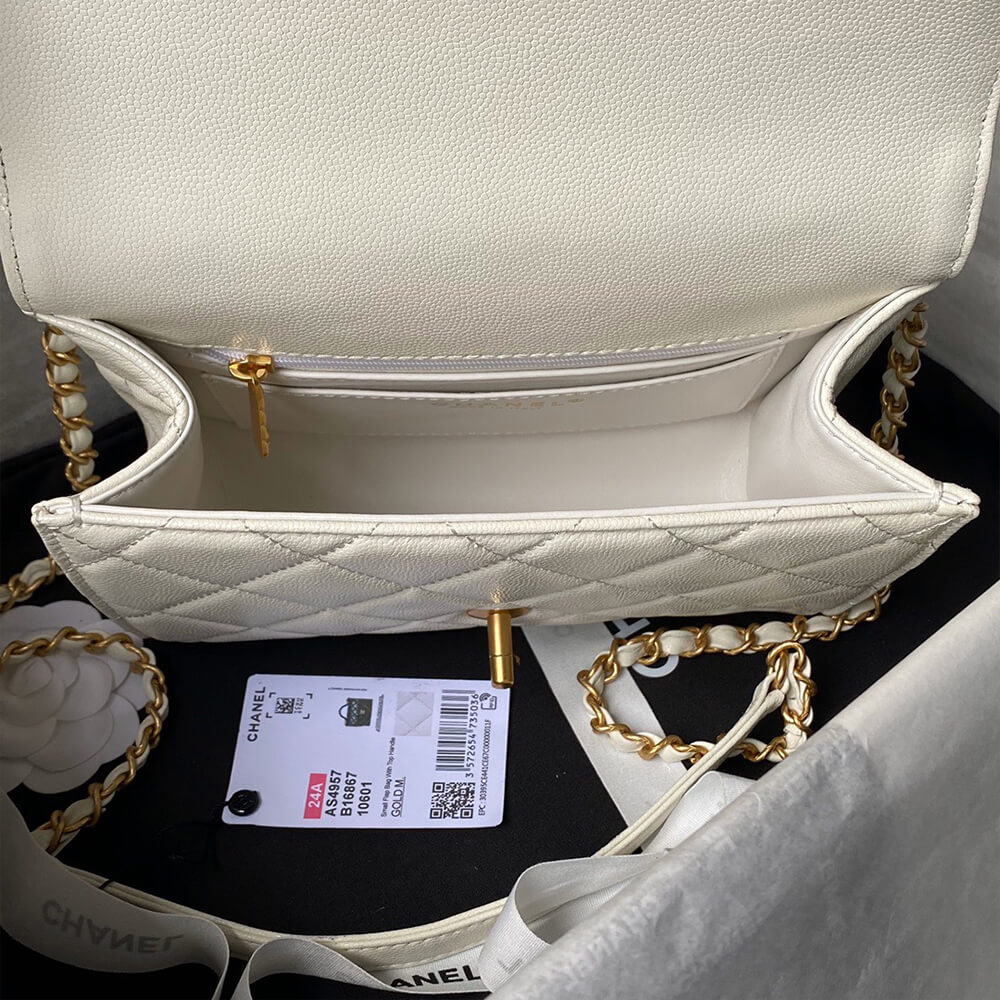 Small FLAP BAG WITH TOP HANDLE