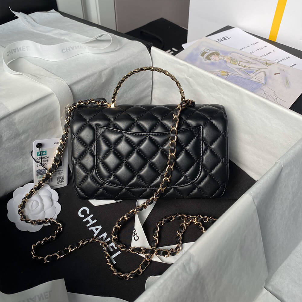 Ch*el mini flap bag with top handle