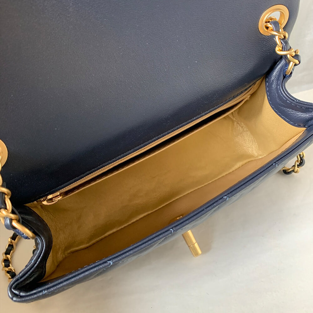 Ch*el pearl crush mini rectangular flap
