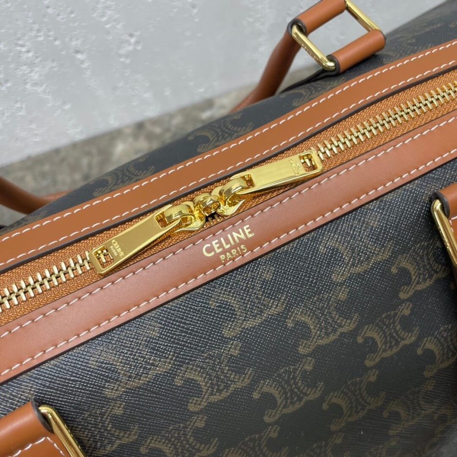 Ce**e medium duffle bag in logo-print calfskin